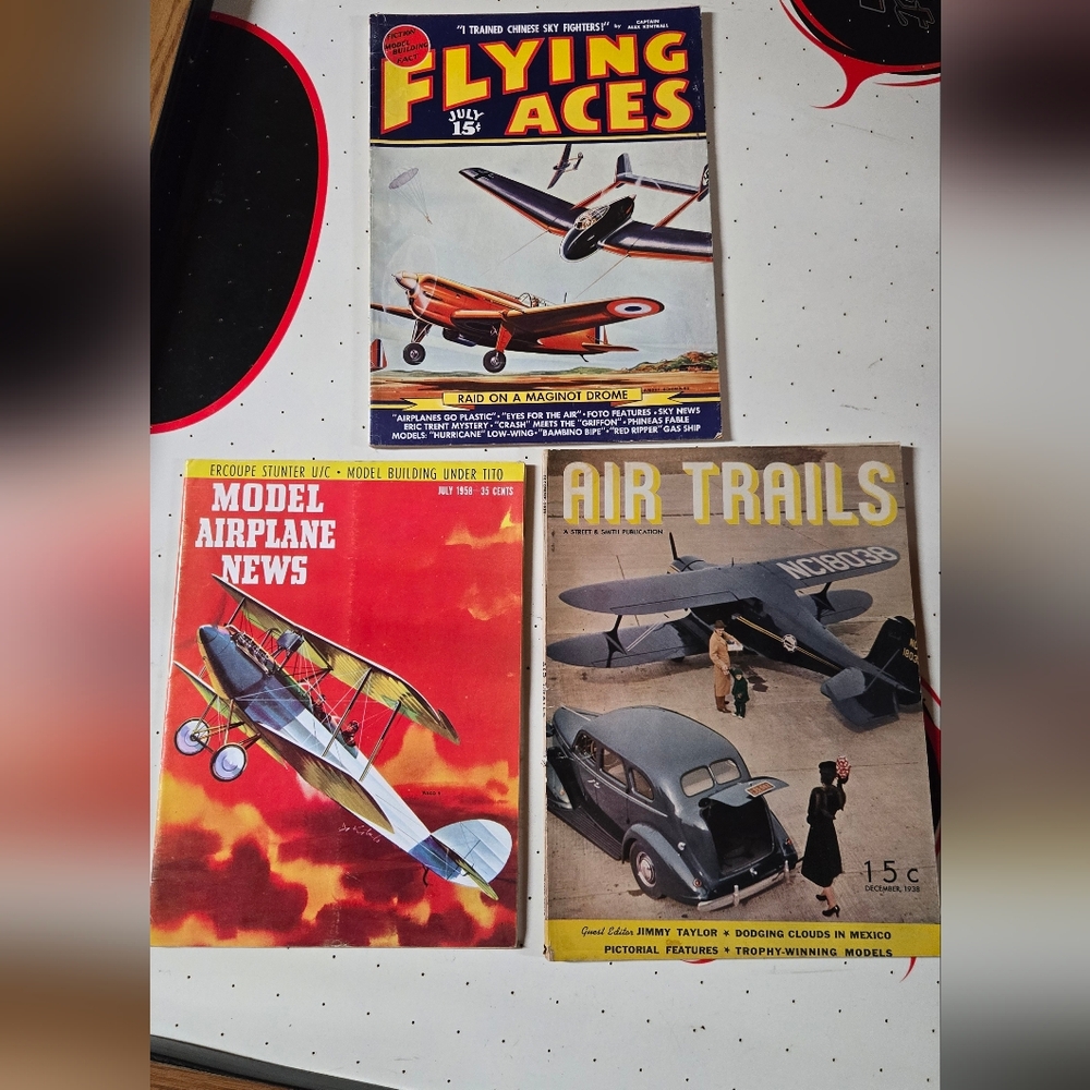 Vintage Airplane Model Aiplane Magazine 1938 1940 1958 VTG